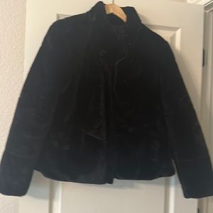 Zara faux fur black short coat